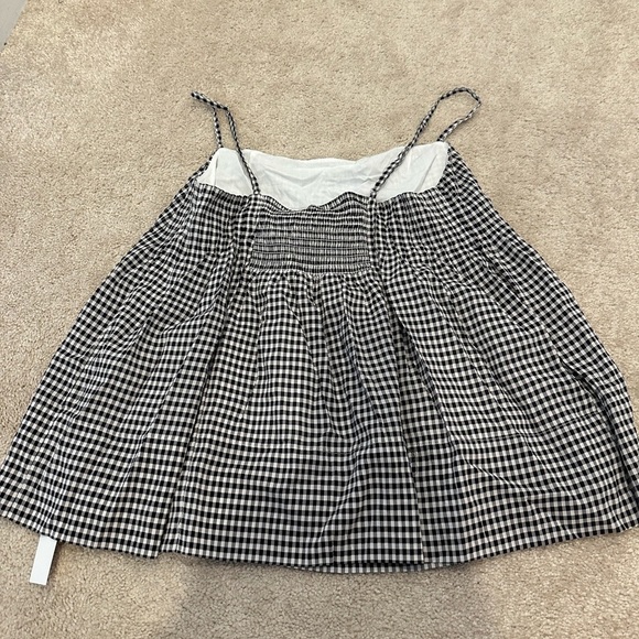 Reformation Cici Top Camisole Sz 2 Remy Check Black White Causal Cotton NWT - Picture 5 of 5